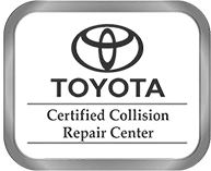 Toyota Certified Collision Repair Center badge.